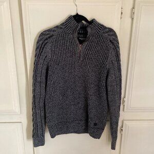 Outpost Makers Cable Knit Sweater Gray 1/4 Zip Men’s XL